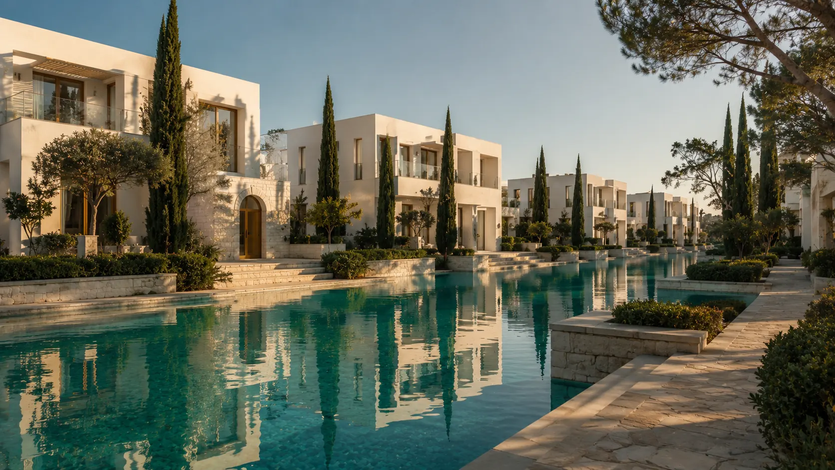 Mediterranean lagoon villas