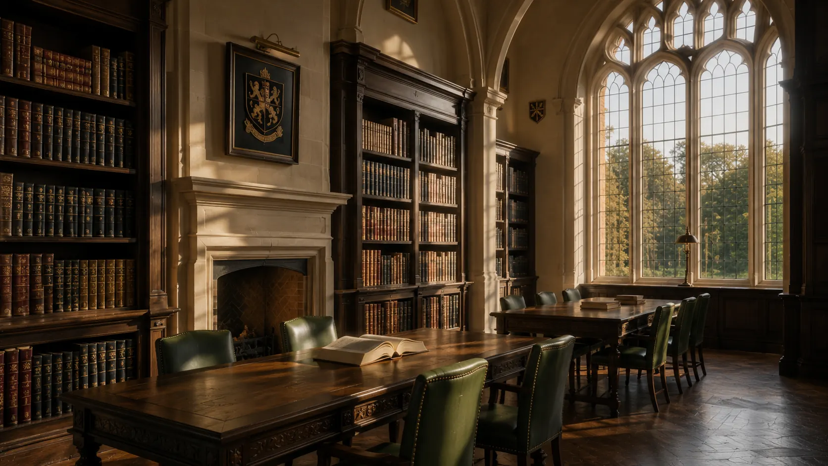 Private school library interior